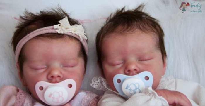 17  Sweet Sleeping Dreams Reborn Twins Sister Maren and Monica Truly Baby Doll Girl, Birthday Gift