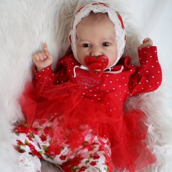 [Realistic Handmade Gifts]22  Lifelike Baby Dolls With Open Close Eyes Lillian Reborn Saskia Baby Doll Girl,Realistic&Lifelike “Red?Newborn Baby Dolls