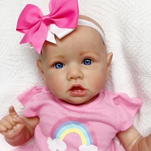 22 '' Lifelike Realistic Weighted Doll Gift Set for Children Named Bald Holland With Blue Eyes