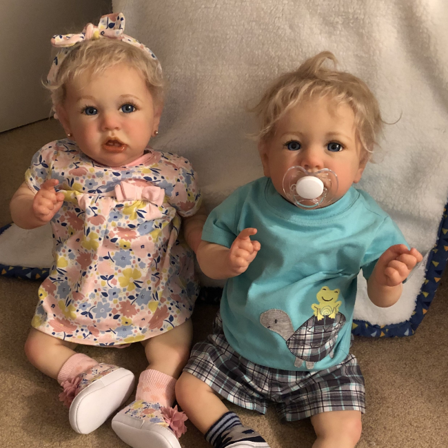 22'' Realistic Reborn Twins Sister Marrisa and Rosson Truly Baby Doll Girl, Birthday Gift