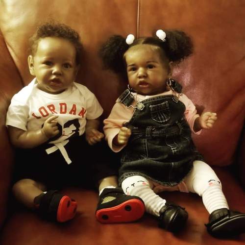 22'' Twin Sister Irma and Barbara Reborn Baby Doll Girl