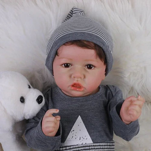 22'' Reborn Baby Doll Daniel,Realistic Soft Newborn Dolls,Best Birthday Set