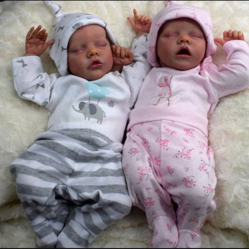 17'' Lifelike Realistic Twins Sister Renata and Jayleen Reborn Baby Doll Girl