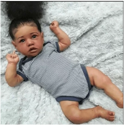 22'' African American Baby Doll Girl Diana, Reborn Dolls Shop Realistic Gifts for Kids Toy
