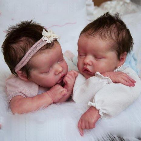 17  Sweet Sleeping Dreams Reborn Twins Sister Maren and Monica Truly Baby Doll Girl, Birthday Gift