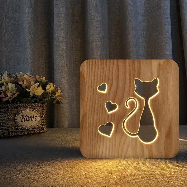 🔥HOT SALE!-3D Wooden Pet Lamp