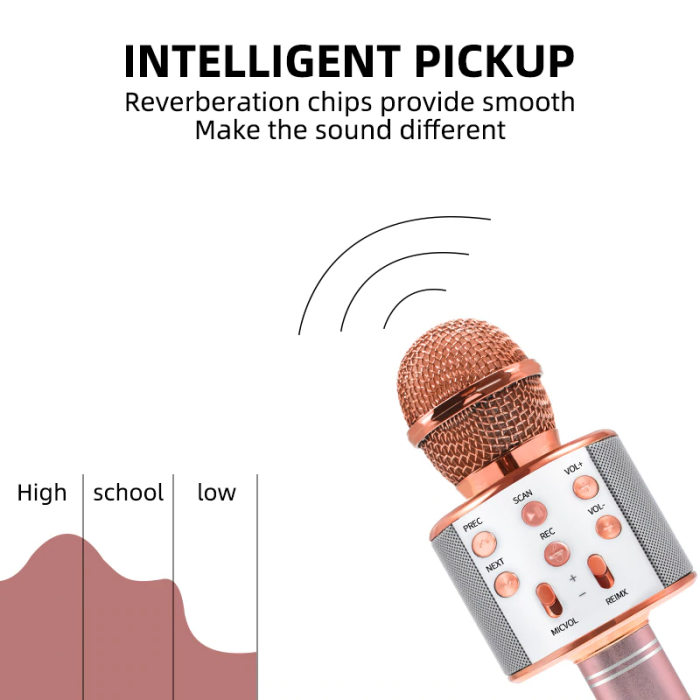 Wireless Bluetooth 3-In-1 Karaoke Mic Speaker