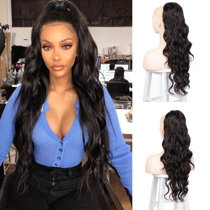 24 inch half up half down with loose spiral waves