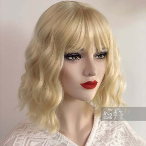 Amanda | Atomic Blonde Wavy Synthetic Wig with Bangs