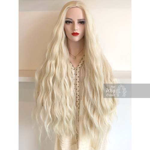 Daenerys | 32“ Wavy Icy Blonde Synthetic Wig