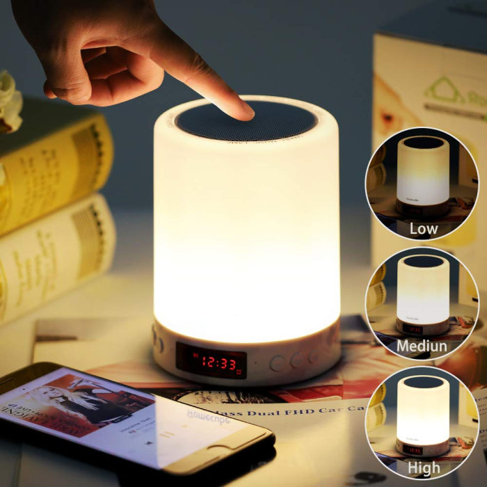 3-in-1 Bluetooth Touch Lamp Portable Speaker & Alarm