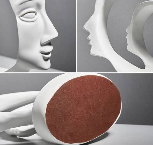 Abstract Face Sculpture Statue