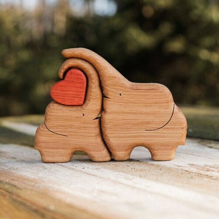 💖Hand-carved Wooden Cuddling Animals💕-Best gift to your loved one🎁