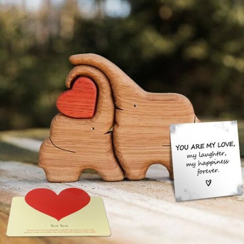 💖Hand-carved Wooden Cuddling Animals💕-Best gift to your loved one🎁