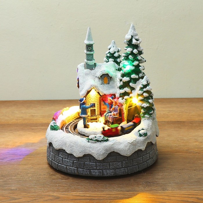 North Pole Village Musical Ornament With Light and Motion