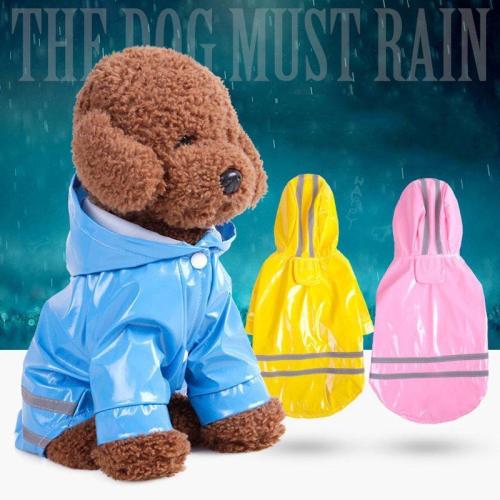 Pet Dog Hooded Raincoat Pet Waterproof Puppy Dog Jacket Outdoor Coat