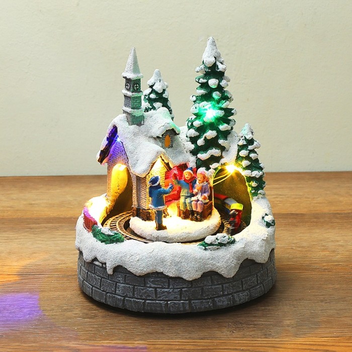 North Pole Village Musical Ornament With Light and Motion