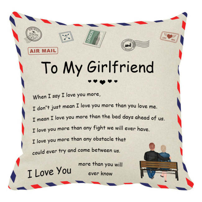 To Girlfriend-Throw Pillow Case Cushion Cover Unique Gift  18×18 Inch