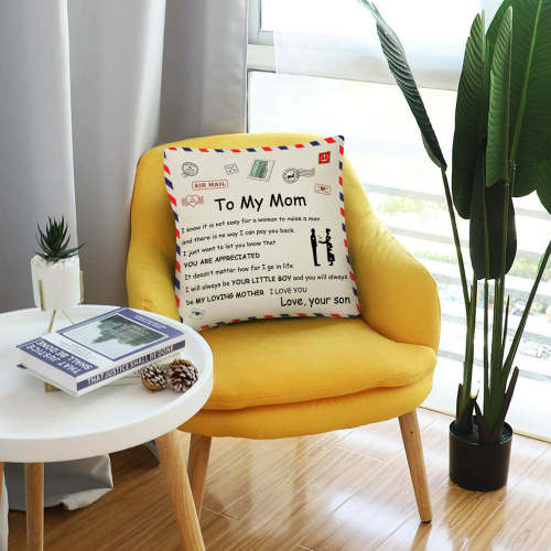Son to Mom-Throw Pillow Case Cushion Cover Unique Gift  18×18 Inch