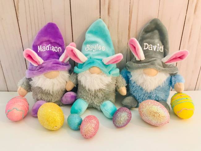 Personalized Easter bunny gnome