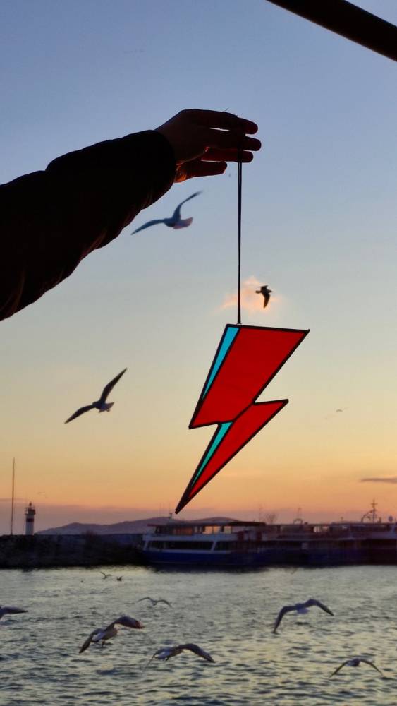 David Bowie Lightning Bolt Sun Catcher
