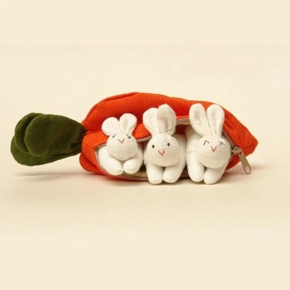 🥁  50% OFF🎁 Hide-and-Seek Bunnies in Carrot Pouch