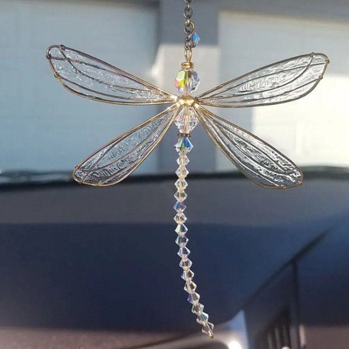 Dragonfly painted crystal wind chimes