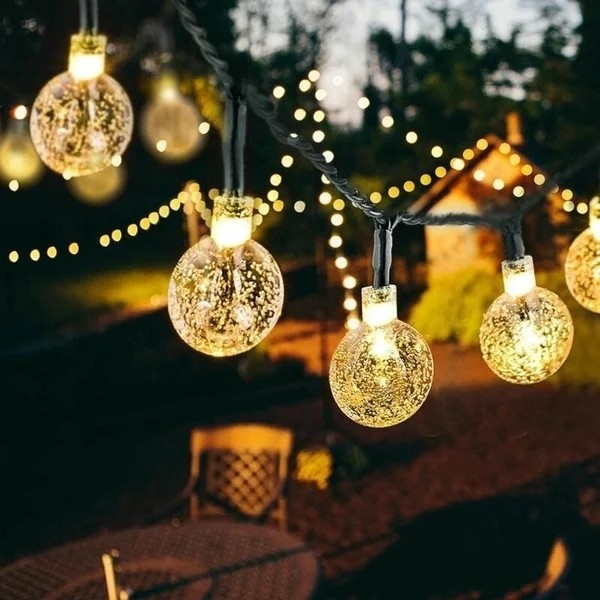-Solar Powered LED Outdoor String Lights