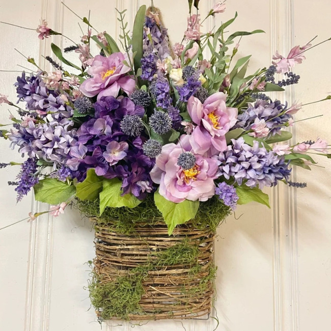 💝discount-50%Off💖Lavender Basket Wreaths -Mother's Day Floral Wreath, Gift for mom💐