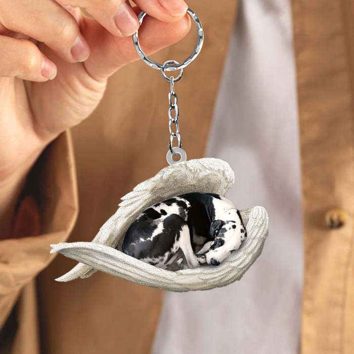 Great dane Sleeping Angel Acrylic Keychain