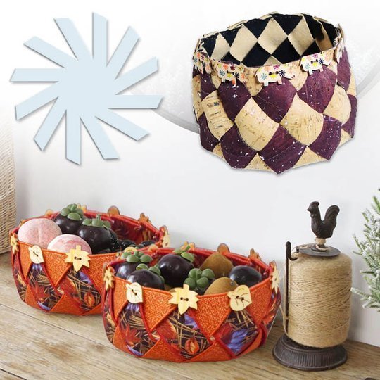 Magic Woven Spiral Storage Basket - Included Instructions + Pattern Template