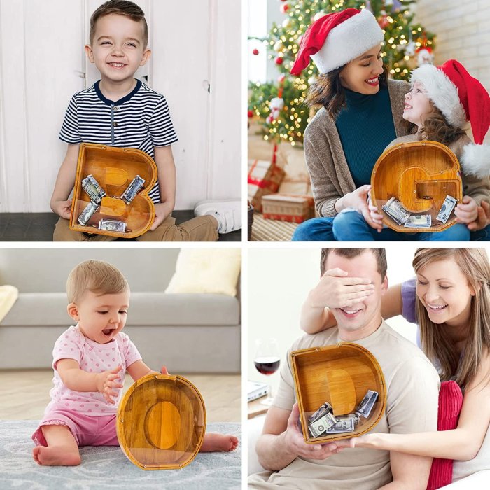 🔥Last Day 49% Off - 👪Piggy Bank-Wood Gift For Kids
