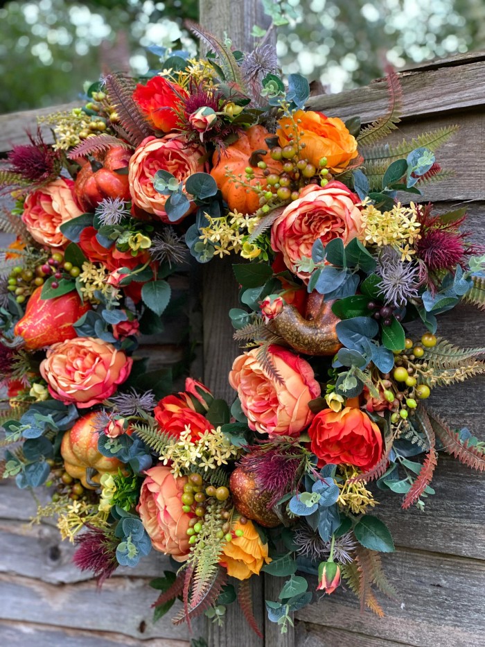 🔥49% OFF🔥Fall Peony and Pumpkin Wreath - Year Round Wreath