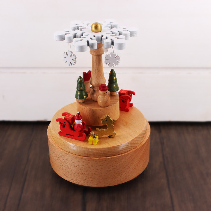 2022 Early Christmas Promotion-Handmade Wooden Rotating Music Boxes
