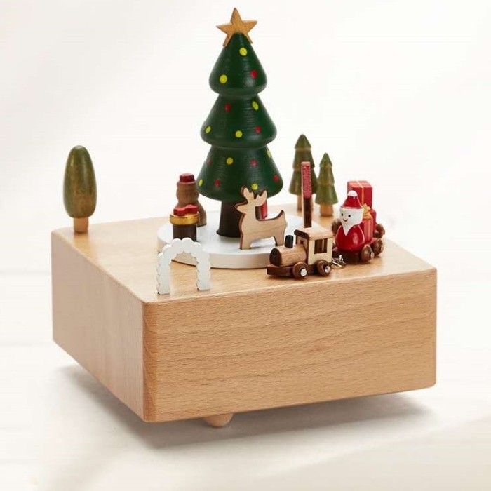 2022 Early Christmas Promotion-Handmade Wooden Rotating Music Boxes