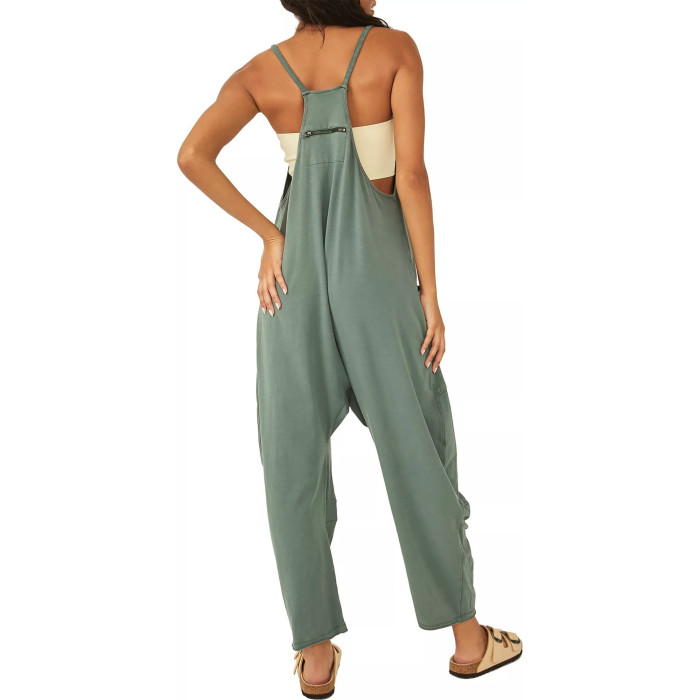 Wide Leg Jumpsuit with Pockets (Buy 2 Free Shipping)