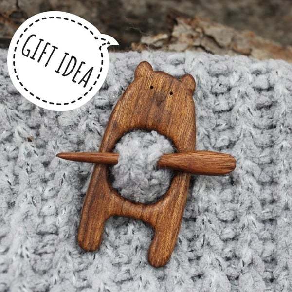 🔥50% OFF🔥Brooch pin with wooden animal pattern (sweater clip)