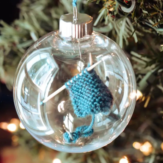 Knitting Christmas Ornament, Knit Gift, Holiday Decor, Knitters Gift