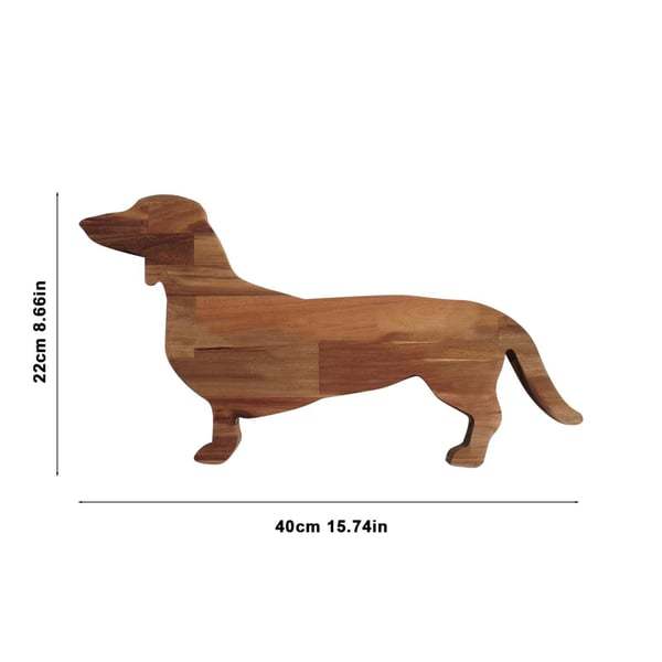 Wooden Christmas Dachshund Dog Dinner Plate