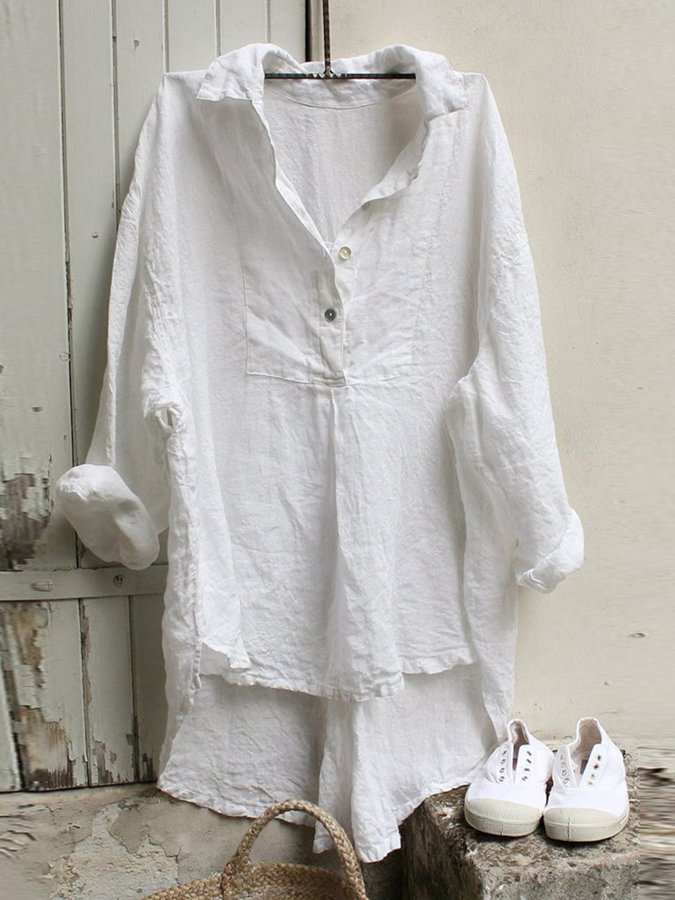 Women's Casual Loose Cotton Linen Shirt