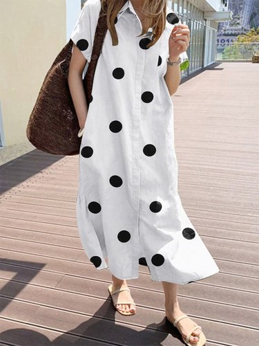 women's loose polka dot dress