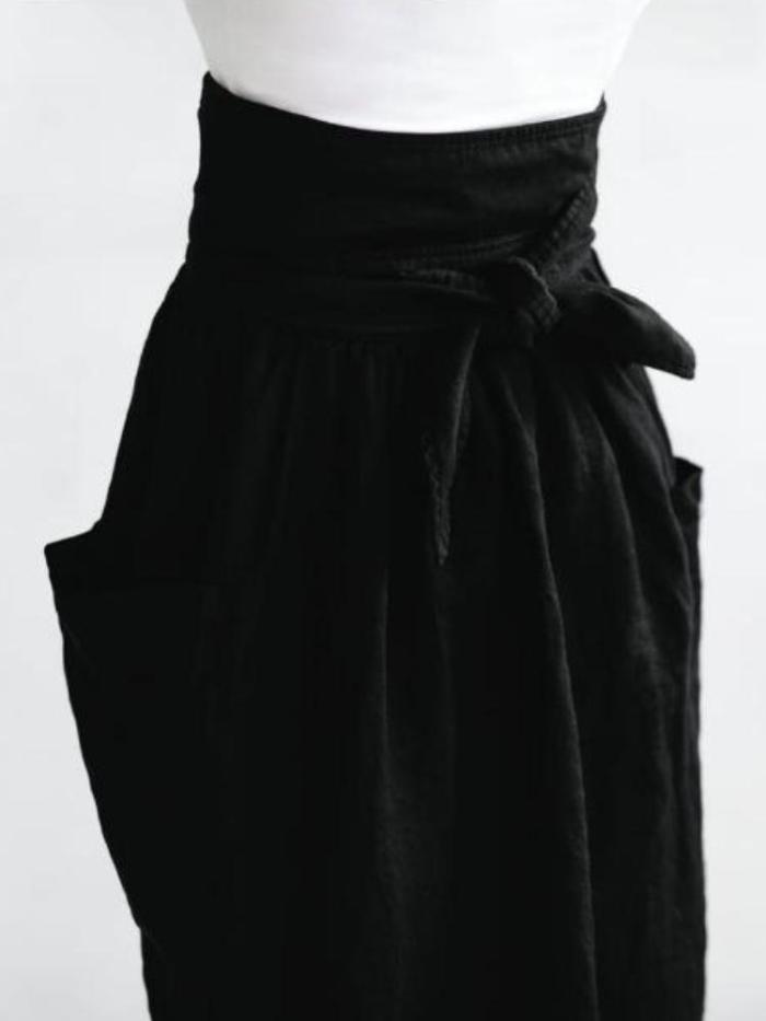 Plain Colored Waistband Loose Casual Half-Body Skirt
