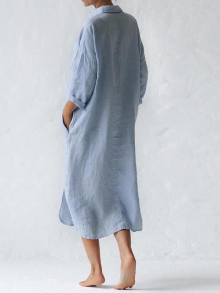 Shirt Dress In Solid Color