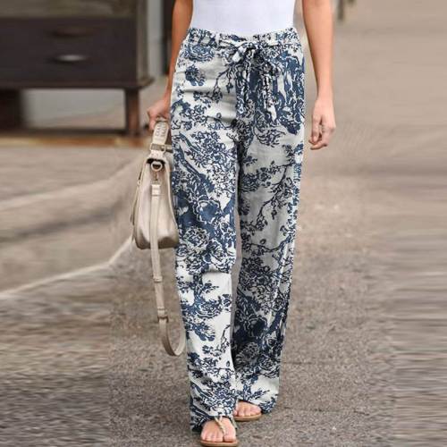 Women's Fashionable New Printed Cotton and Linen Casual and Comfortable Pants