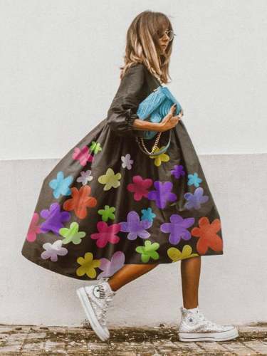 Women's Floral Maxi Skirt Dress