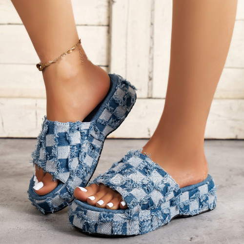 Open Toe Platform Slide Sandals