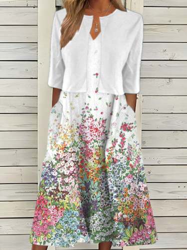 Women's Casual Floral Print Two-Piece Set