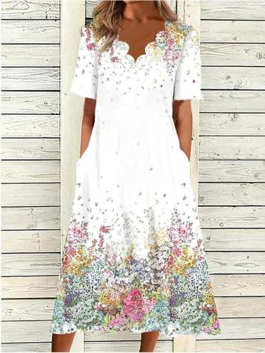 Elegant Floral Print Dress