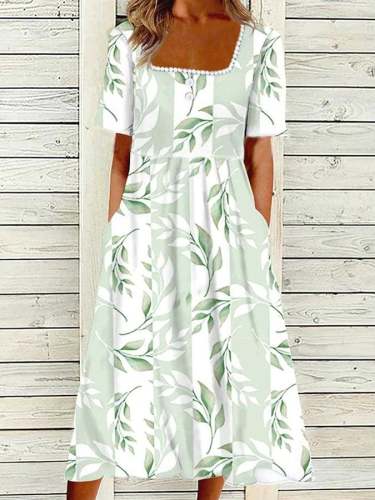 Women'S Casual Printed Sleeveless Dress