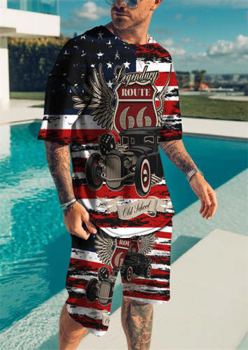 Flag Car Limited Edition Top And Shorts Two-Piece Suits